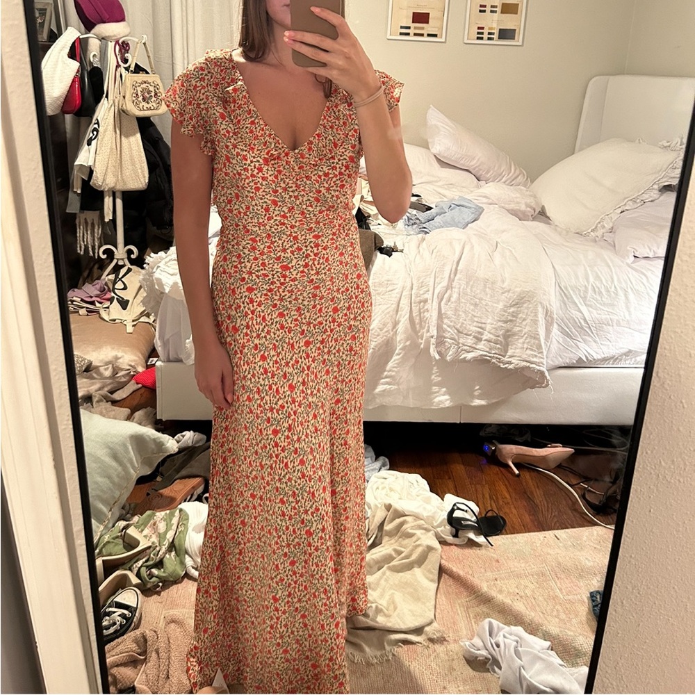 Rixo Dainty Cream maxi dress NWT